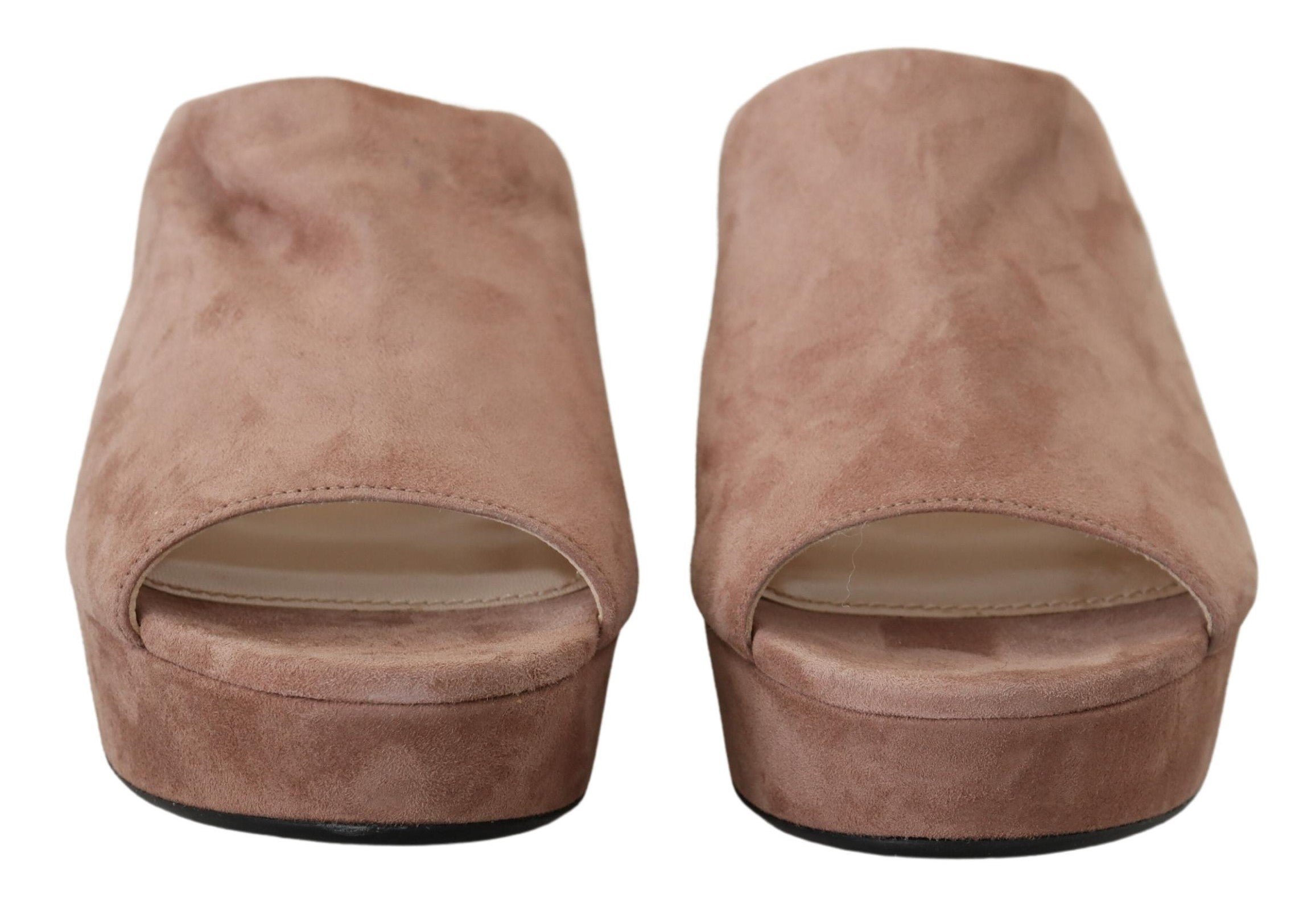 Prada Dark Rose Suede Camoscio Sandals Block Heels Shoes -   -  Prada.