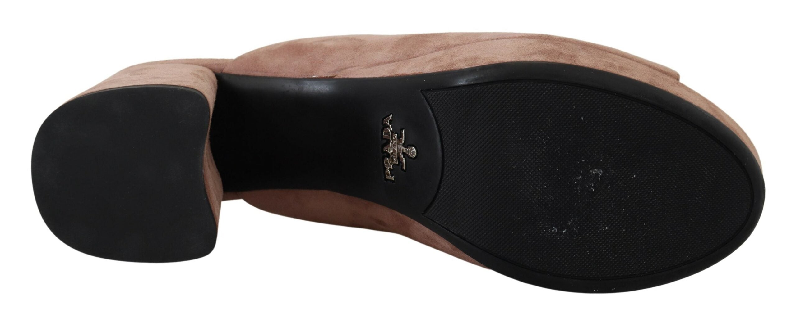 Prada Dark Rose Suede Camoscio Sandals Block Heels Shoes -   -  Prada.