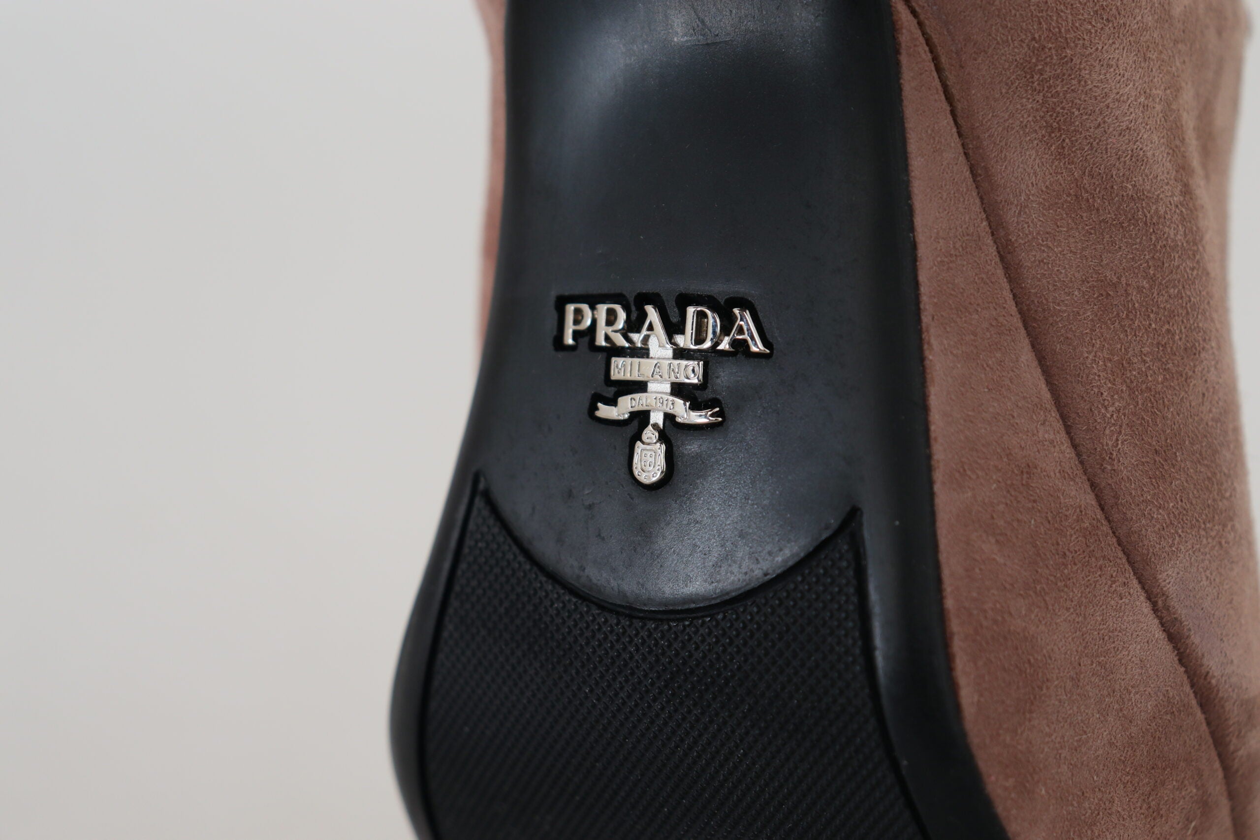 Prada Dark Rose Suede Camoscio Sandals Block Heels Shoes -   -  Prada.
