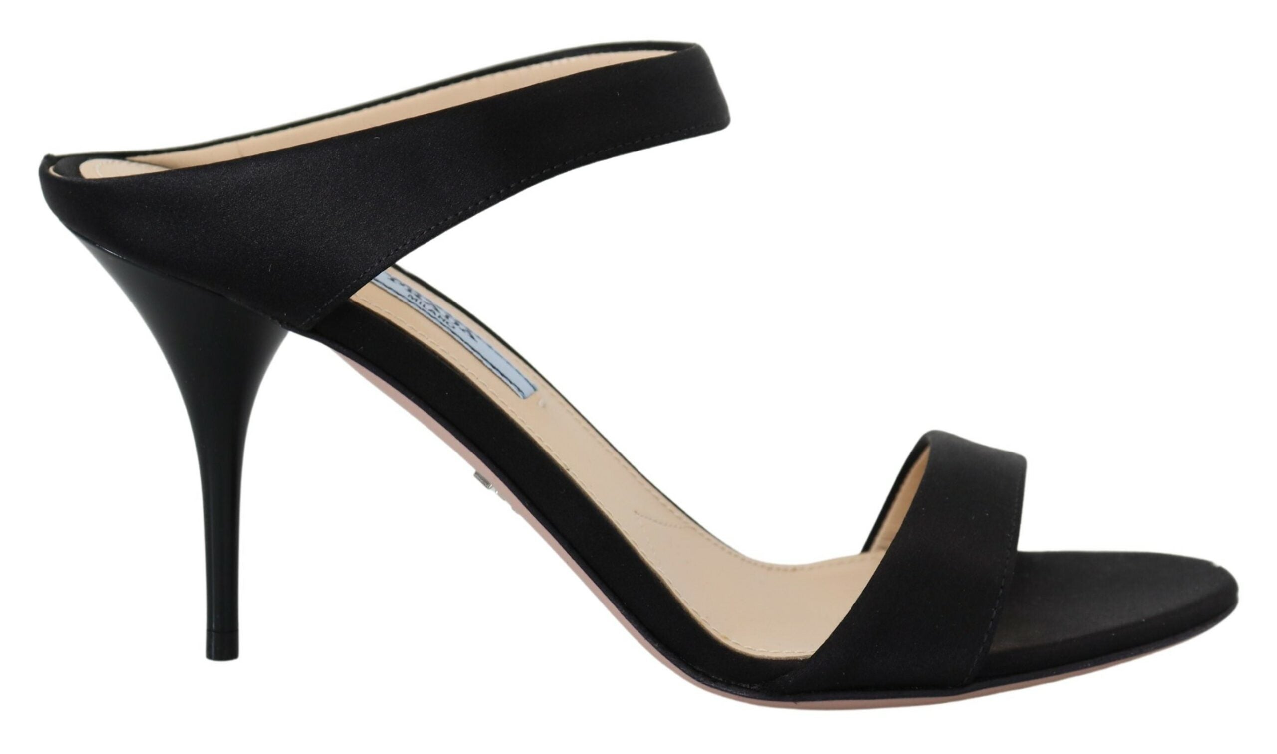 Prada Black Leather Sandals Stiletto Heels Open Toe Shoes -   -  Prada.