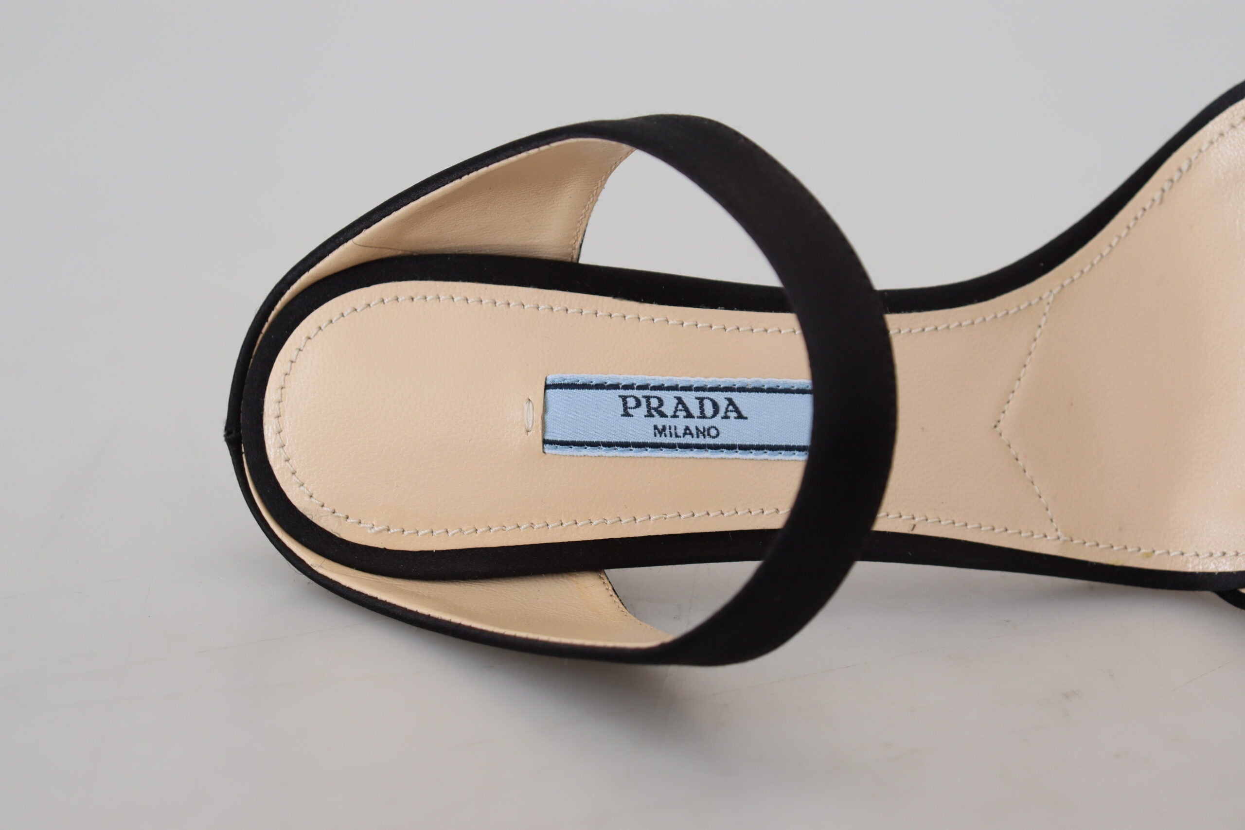 Prada Black Leather Sandals Stiletto Heels Open Toe Shoes -   -  Prada.