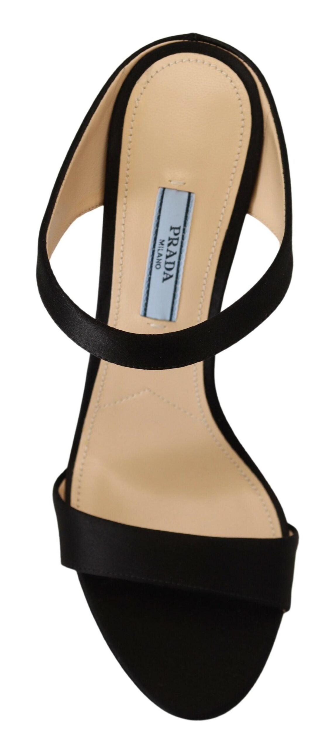 Prada Black Leather Sandals Stiletto Heels Open Toe Shoes -   -  Prada.