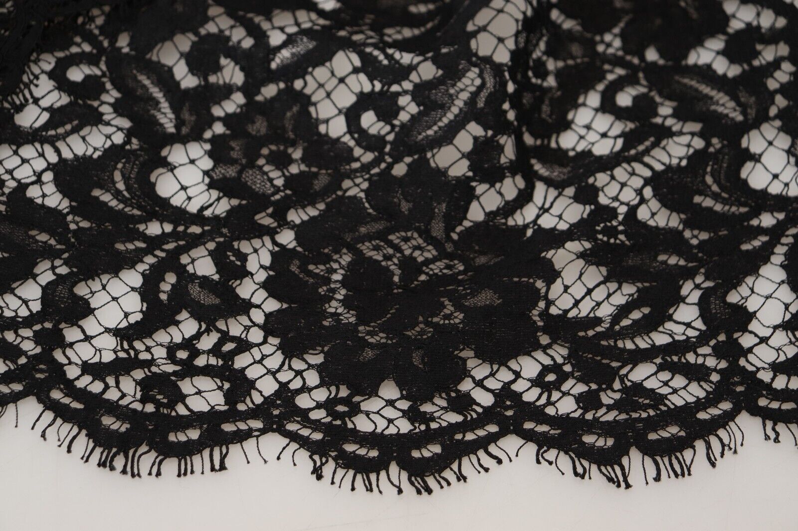 Dolce & Gabbana Black Floral Lace Cotton Shift Mini Dress -   -  Dolce & Gabbana.