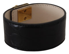 Dolce & Gabbana Black Dauphine Leather DG Heart Key Ring Bracelet -   -  Dolce & Gabbana.