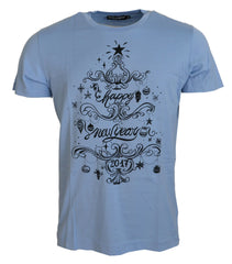 Dolce & Gabbana Light Blue Happy New Year 2017 Cotton T-shirt -   -  Dolce & Gabbana.