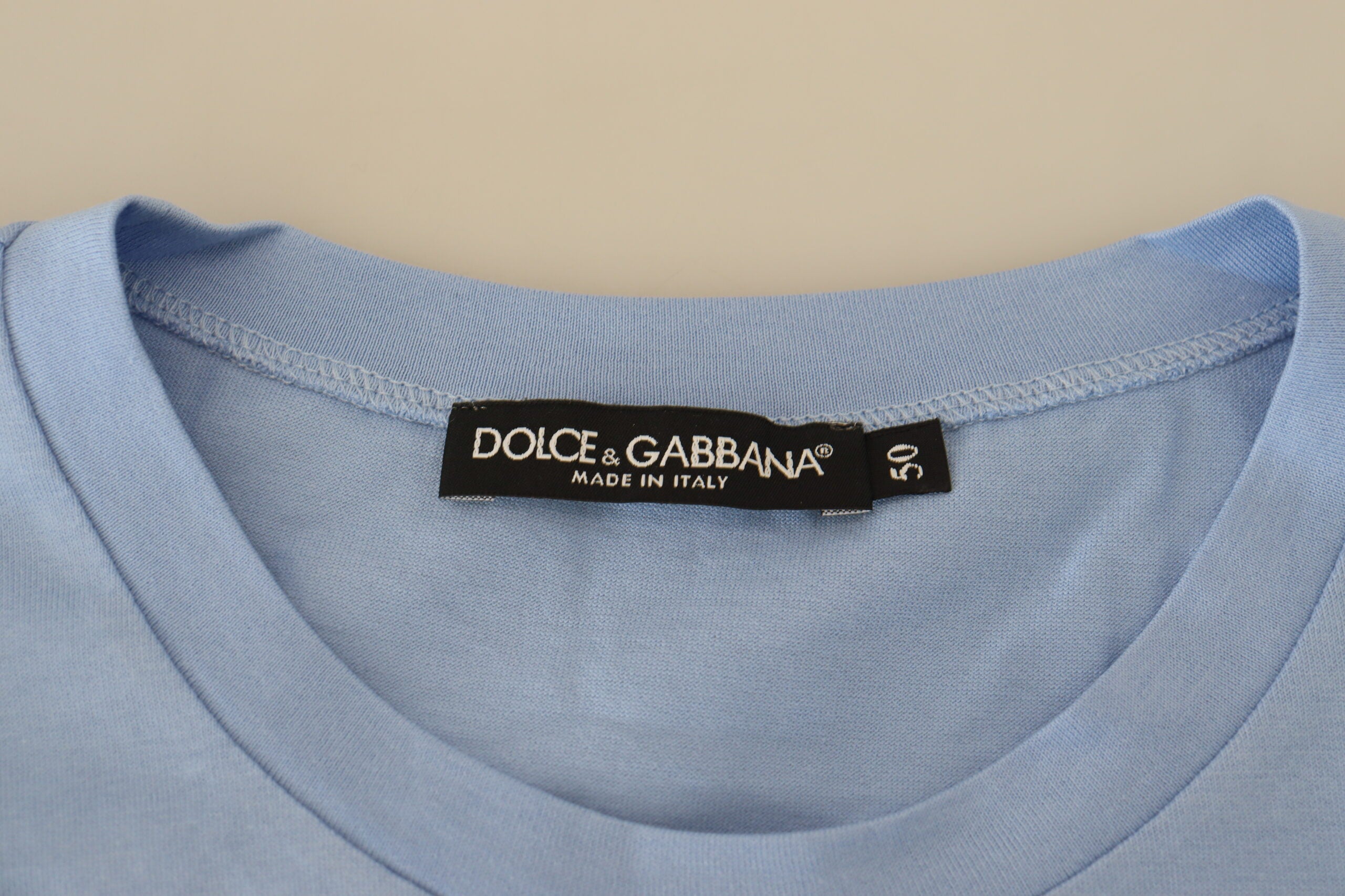 Dolce & Gabbana Light Blue Happy New Year 2017 Cotton T-shirt -   -  Dolce & Gabbana.