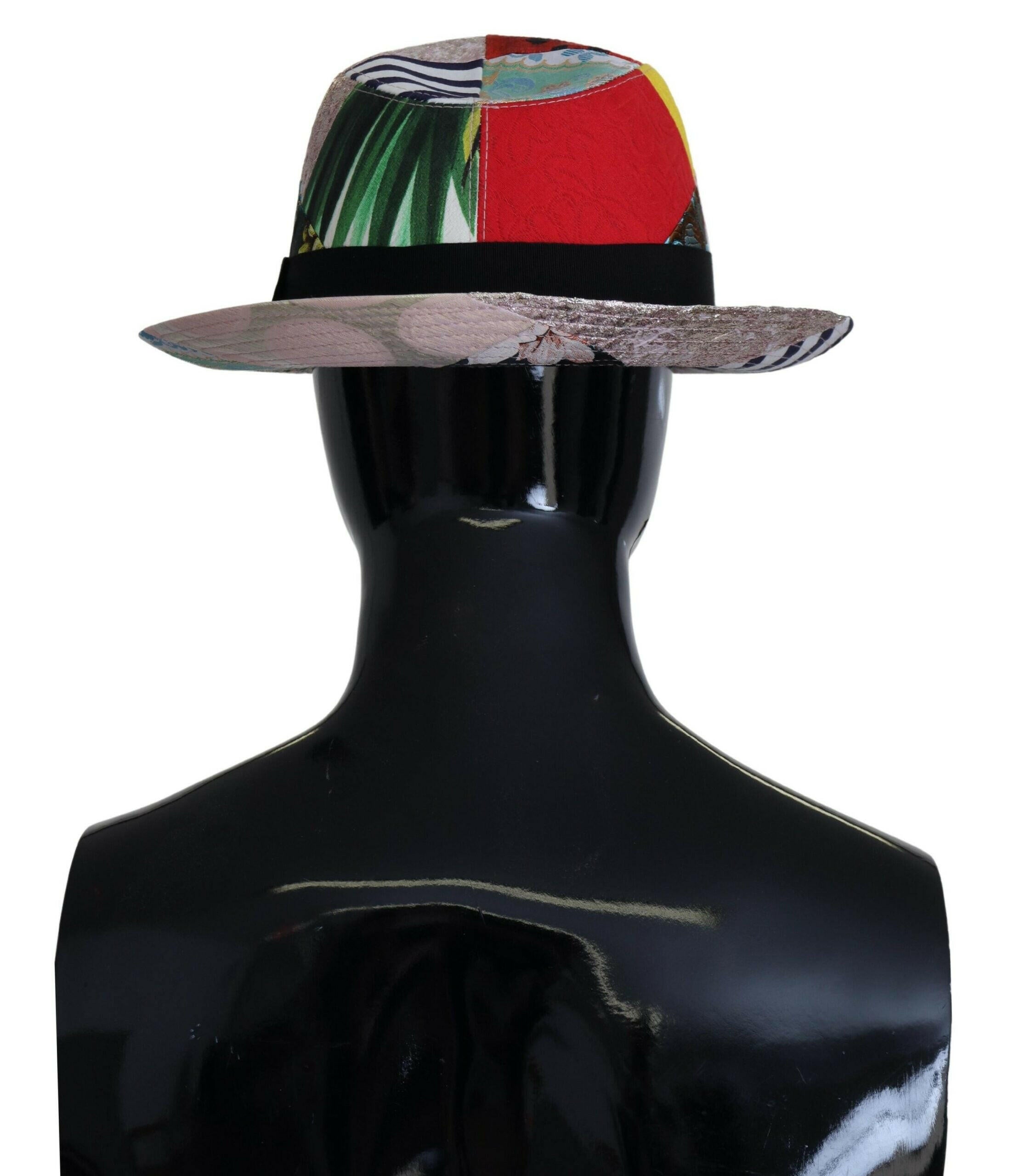 Dolce & Gabbana Multicolor Patchwork Women Fedora Wide Brim Hat -   -  Dolce & Gabbana.