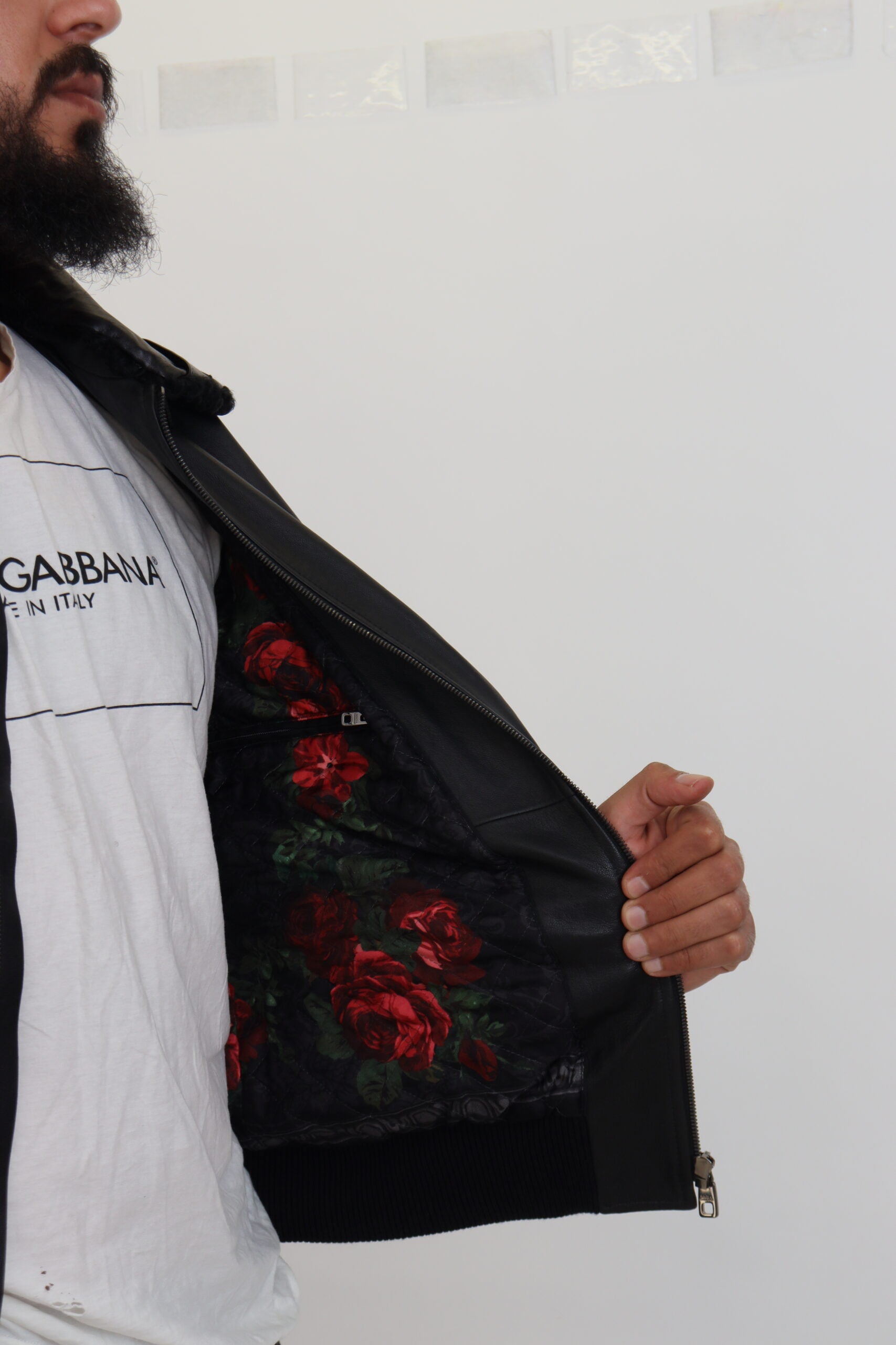 Dolce & Gabbana Black Lamb Leather Collared Men Coat Jacket -   -  Dolce & Gabbana.
