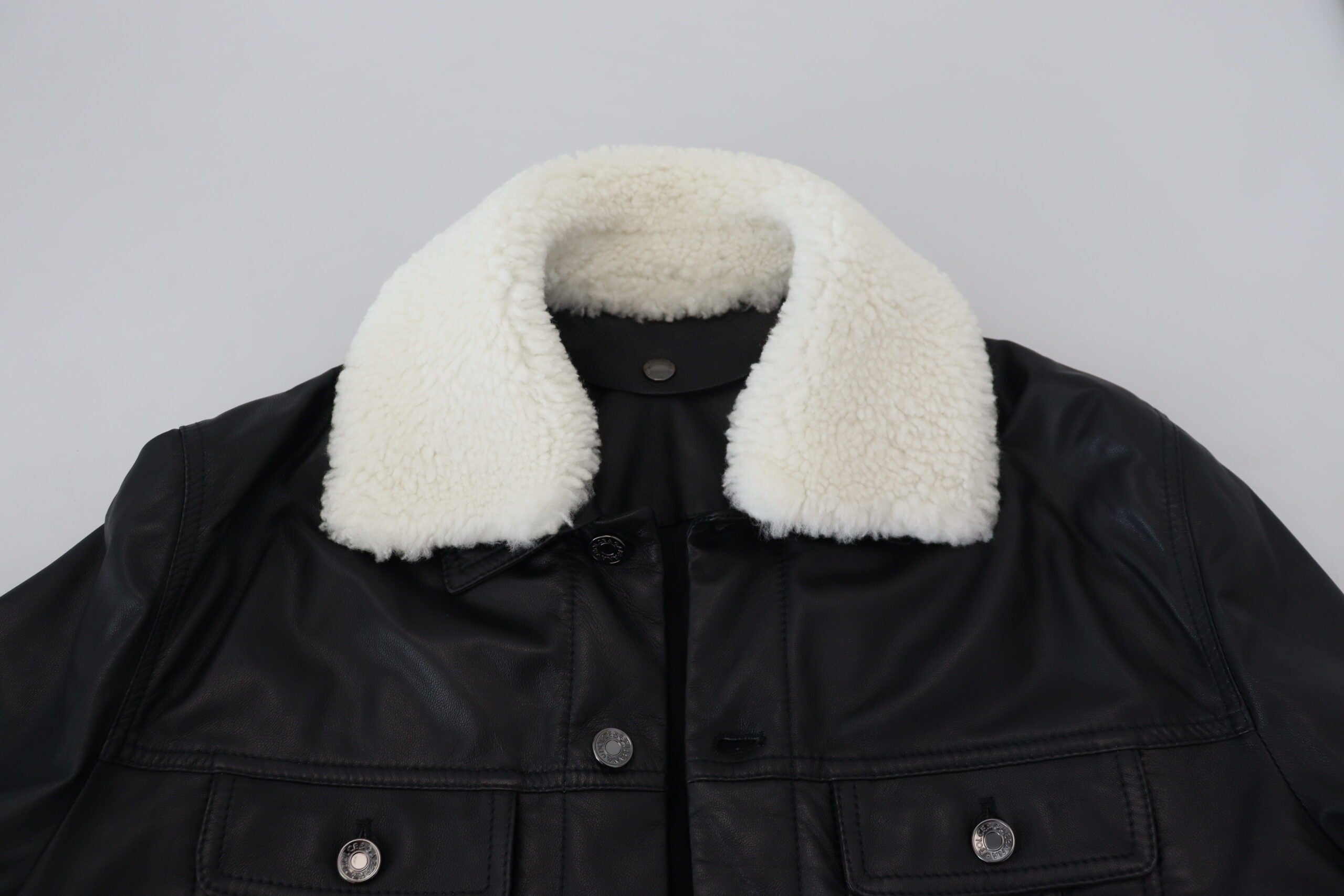Dolce & Gabbana Black Lamb Leather Collared Men Coat Jacket -   -  Dolce & Gabbana.