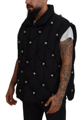 Dolce & Gabbana Black Sleeveless DG Metal Embellishment Jacket -   -  Dolce & Gabbana.