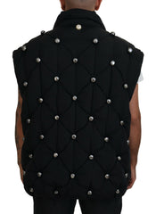 Dolce & Gabbana Black Sleeveless DG Metal Embellishment Jacket -   -  Dolce & Gabbana.