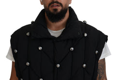 Dolce & Gabbana Black Sleeveless DG Metal Embellishment Jacket -   -  Dolce & Gabbana.