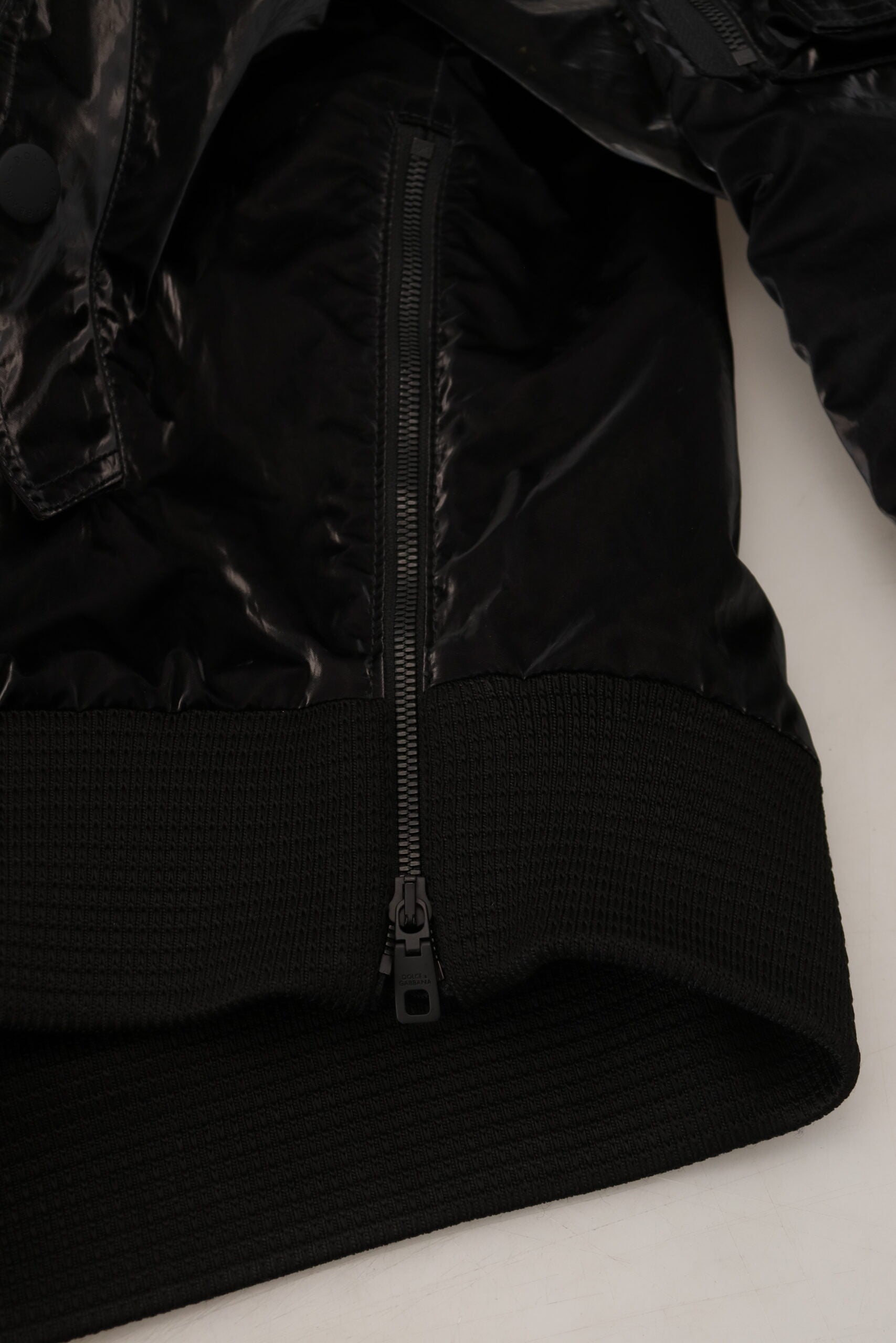 Dolce & Gabbana Black Nylon Hooded Full Zip Bomber Jacket -   -  Dolce & Gabbana.
