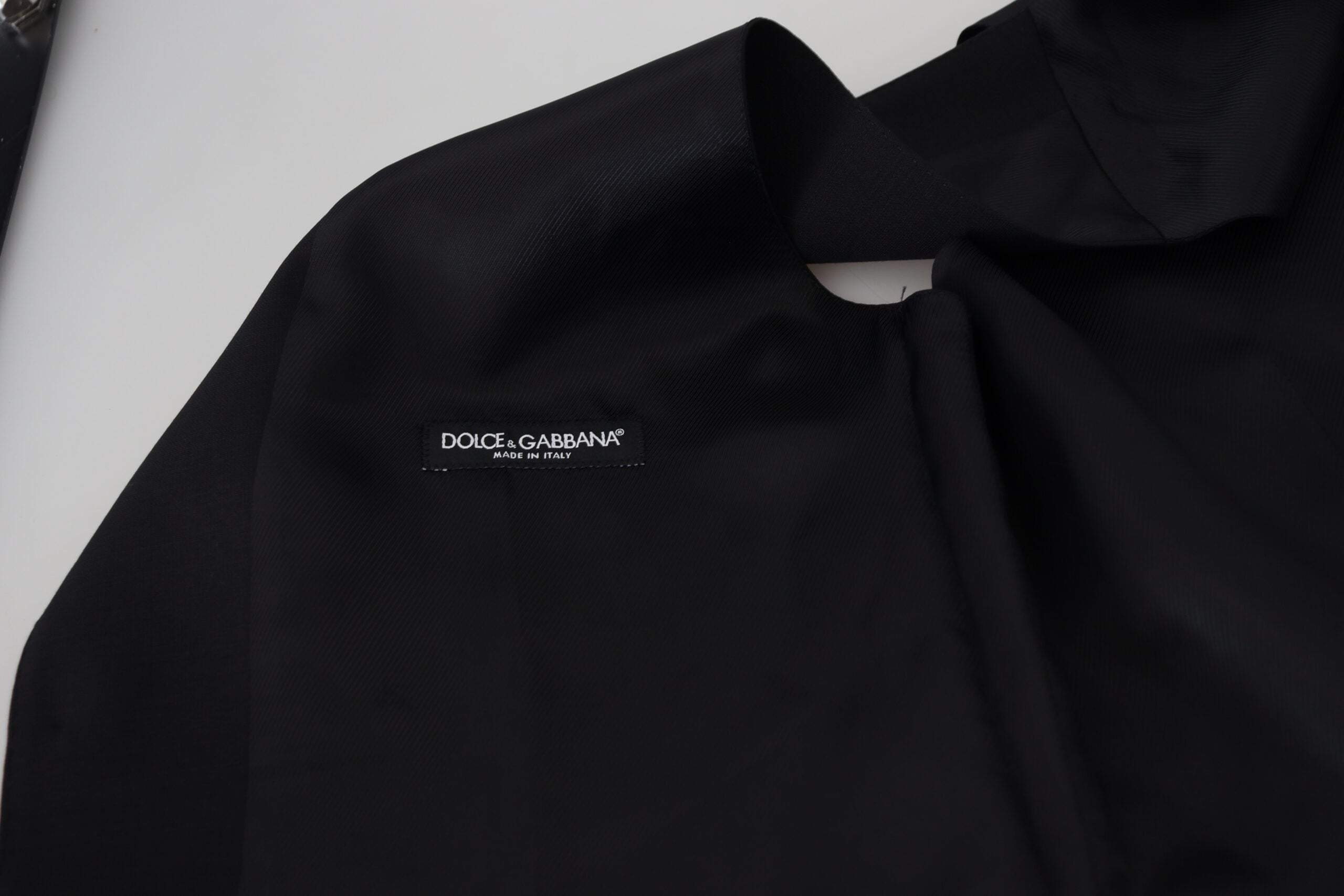 Dolce & Gabbana Black Virgin Wool Waistcoat Formal Vest -  Vests for Men Suits -  Dolce & Gabbana.