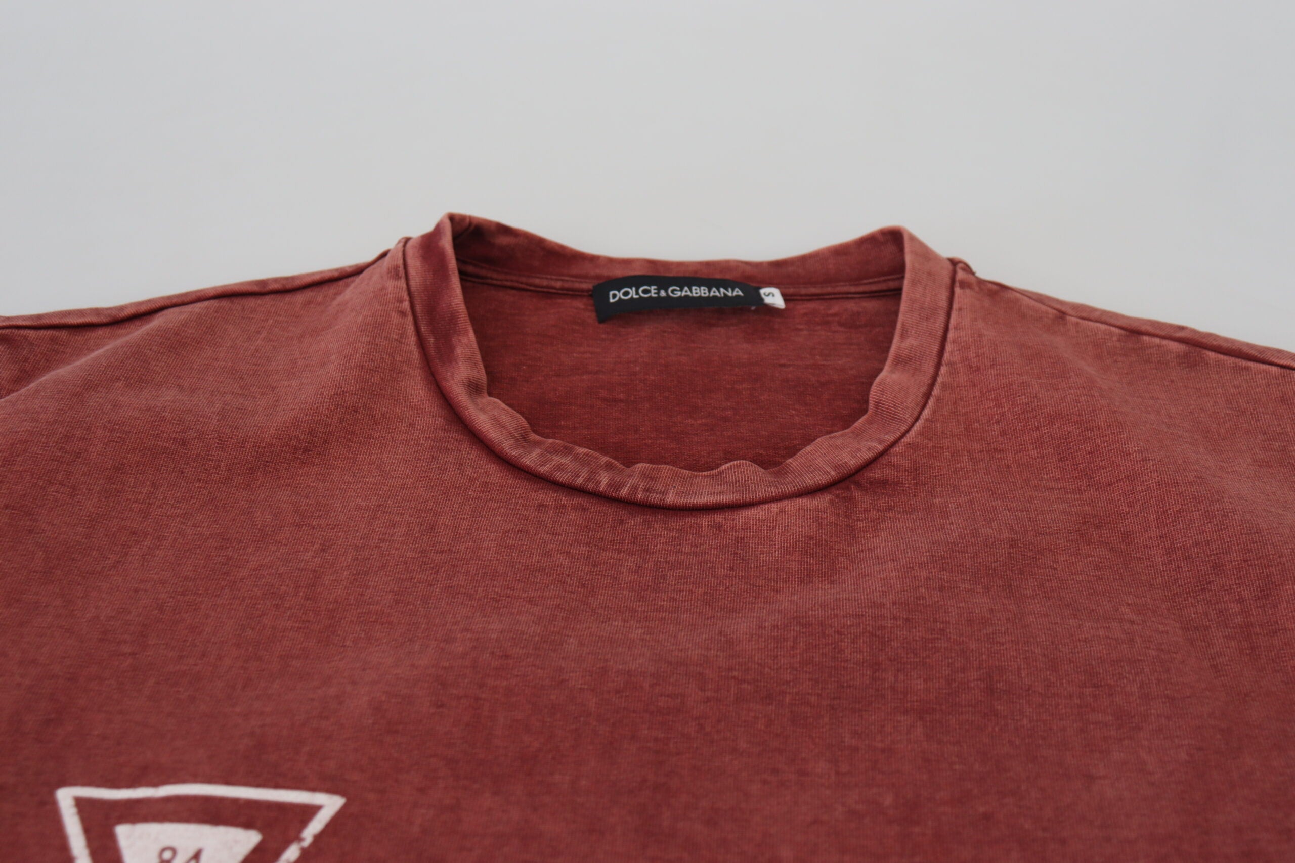 Dolce & Gabbana Maroon Print Round Neck Short Sleeves T-shirt -   -  Dolce & Gabbana.