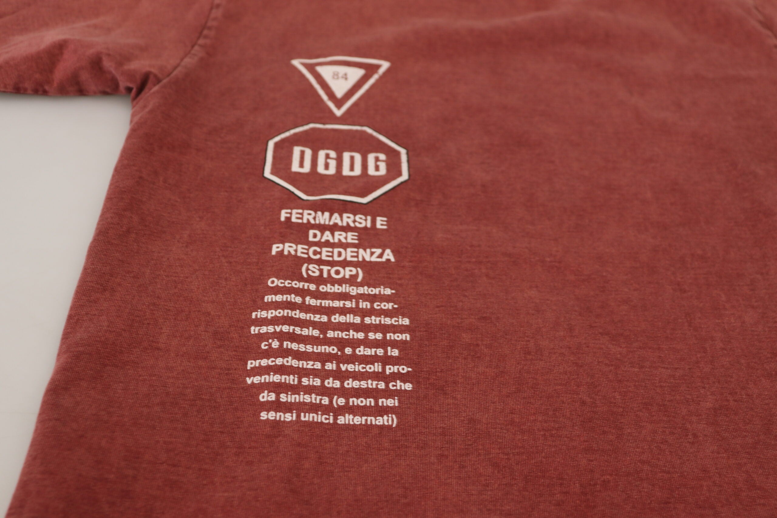 Dolce & Gabbana Maroon Print Round Neck Short Sleeves T-shirt -   -  Dolce & Gabbana.
