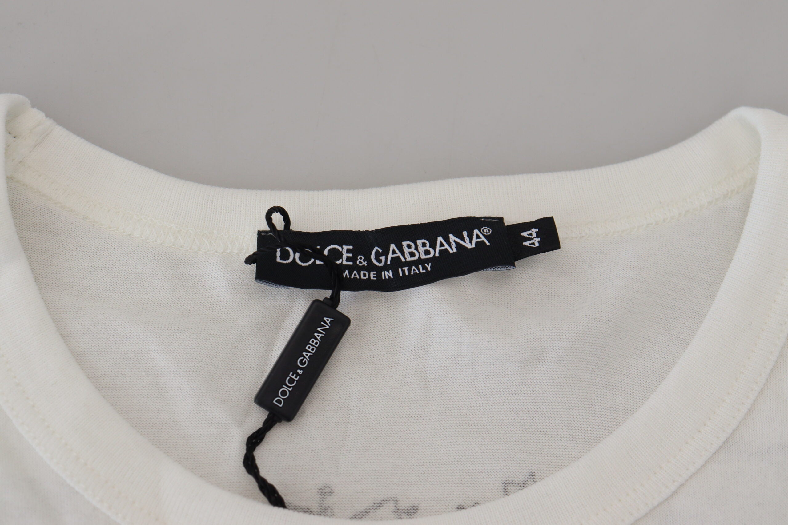 Dolce & Gabbana White DG Crown Floral Crewneck Men T-shirt -   -  Dolce & Gabbana.