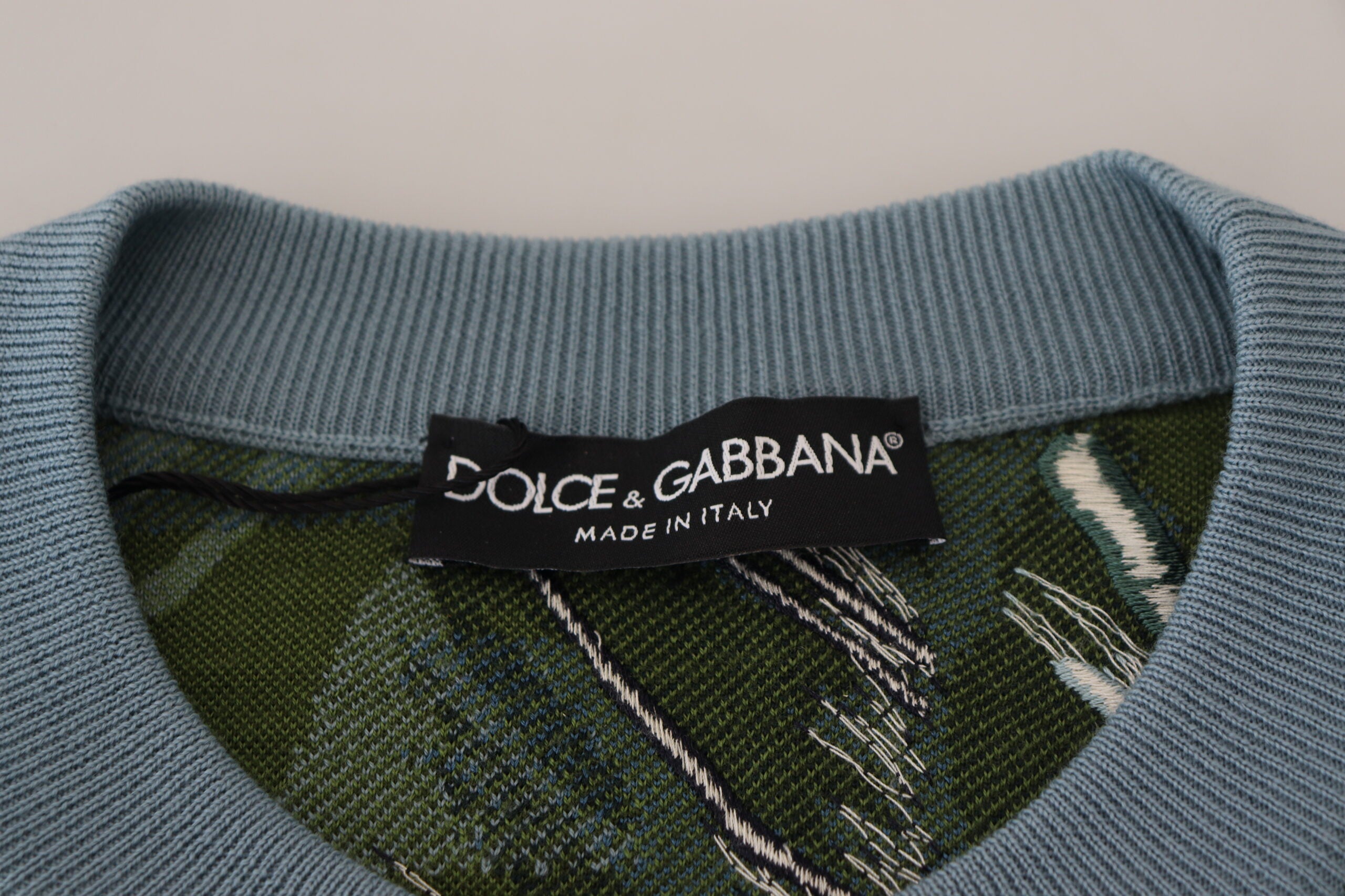 Dolce & Gabbana Multicolor Jungle Wool Pullover Logo Sweater -   -  Dolce & Gabbana.