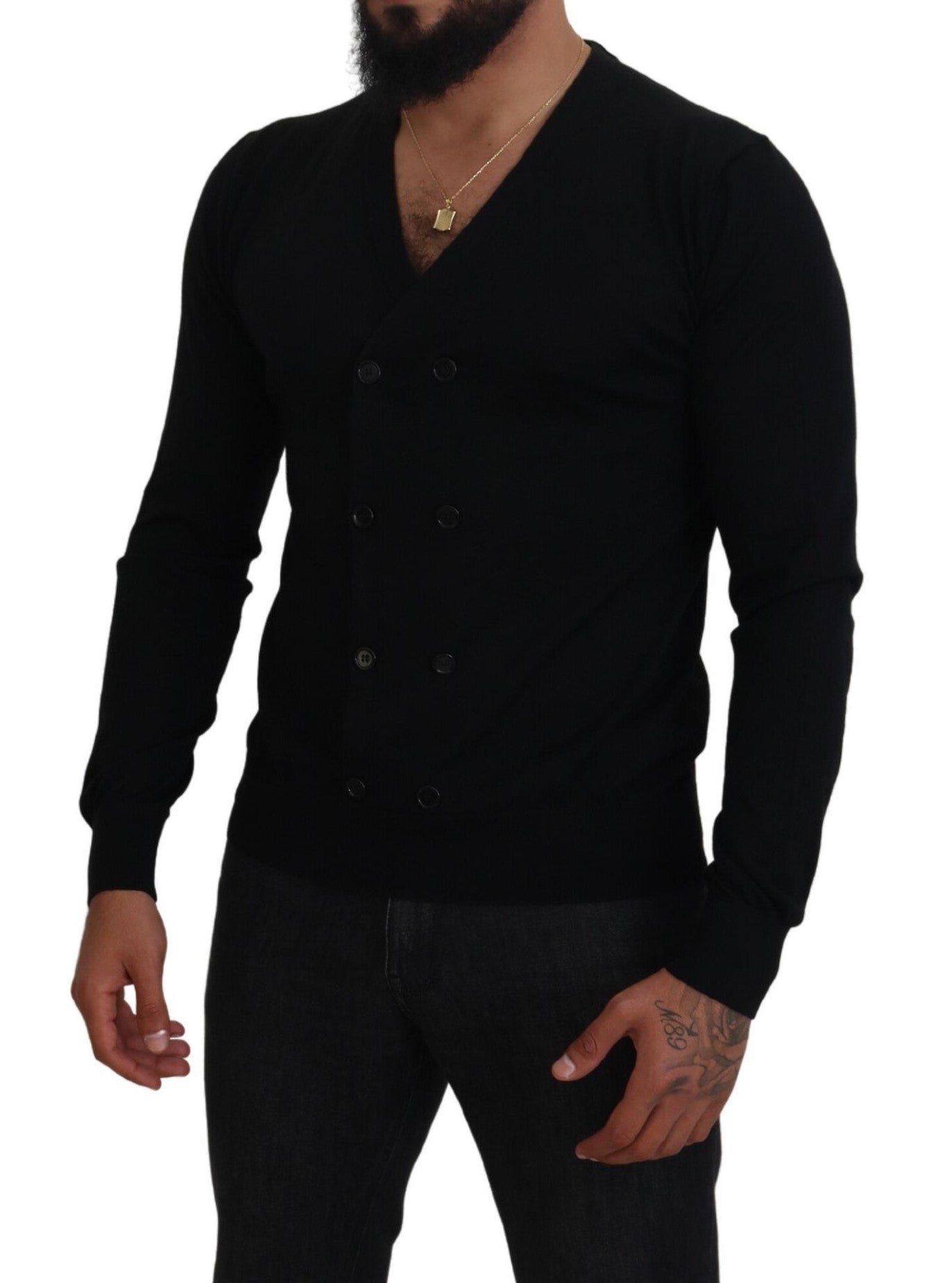 Dolce & Gabbana Black Cashmere Button Down Cardigan Sweater -   -  Dolce & Gabbana.