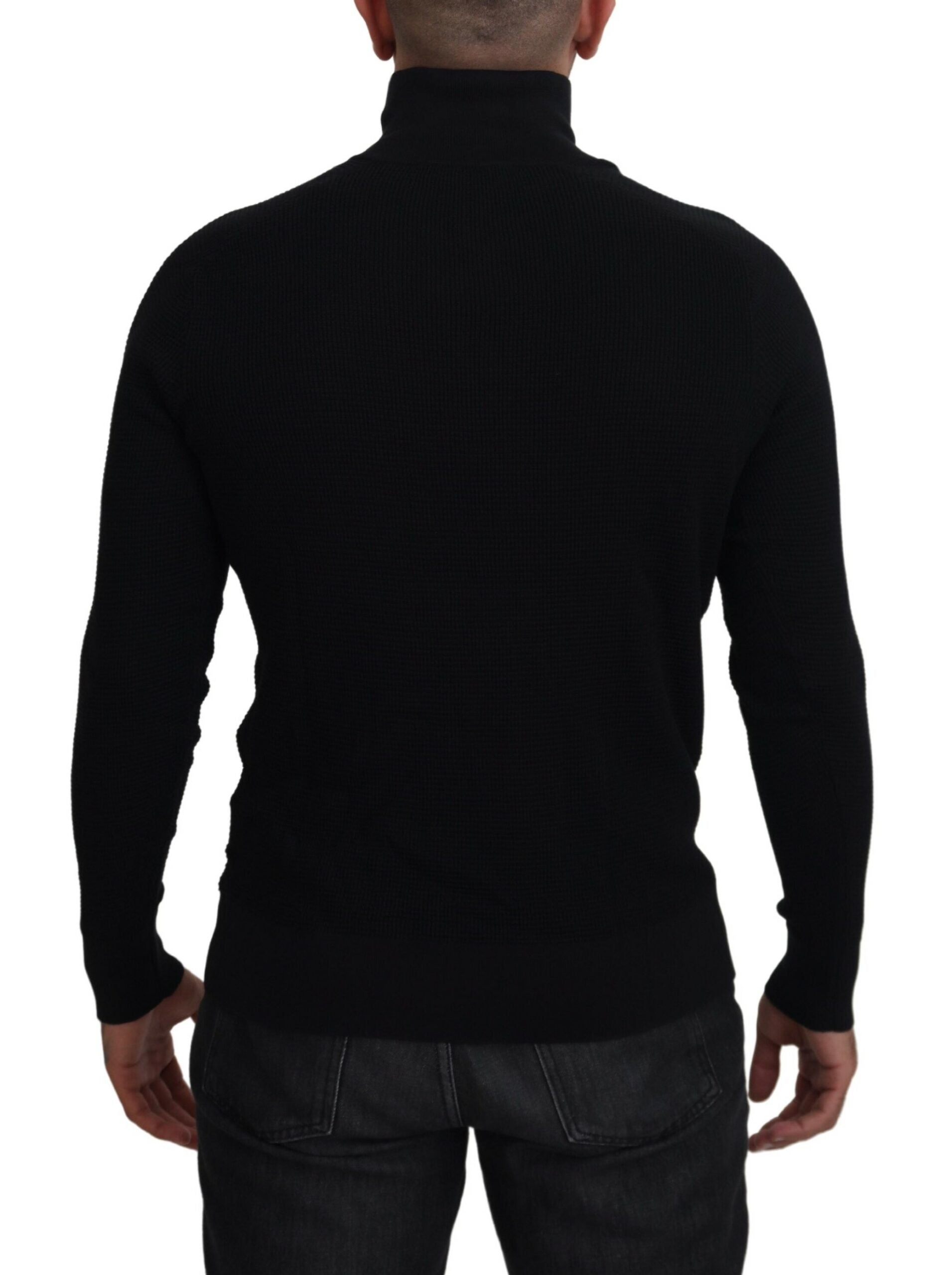 Dolce & Gabbana Black Silk Turtle Neck Pullover Sweater -   -  Dolce & Gabbana.