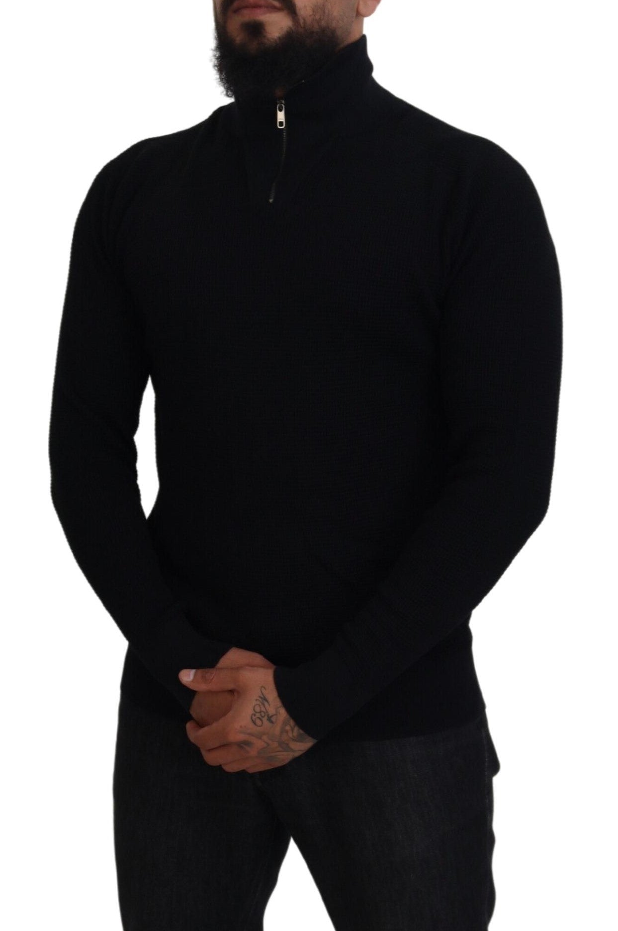 Dolce & Gabbana Black Silk Turtle Neck Pullover Sweater -   -  Dolce & Gabbana.