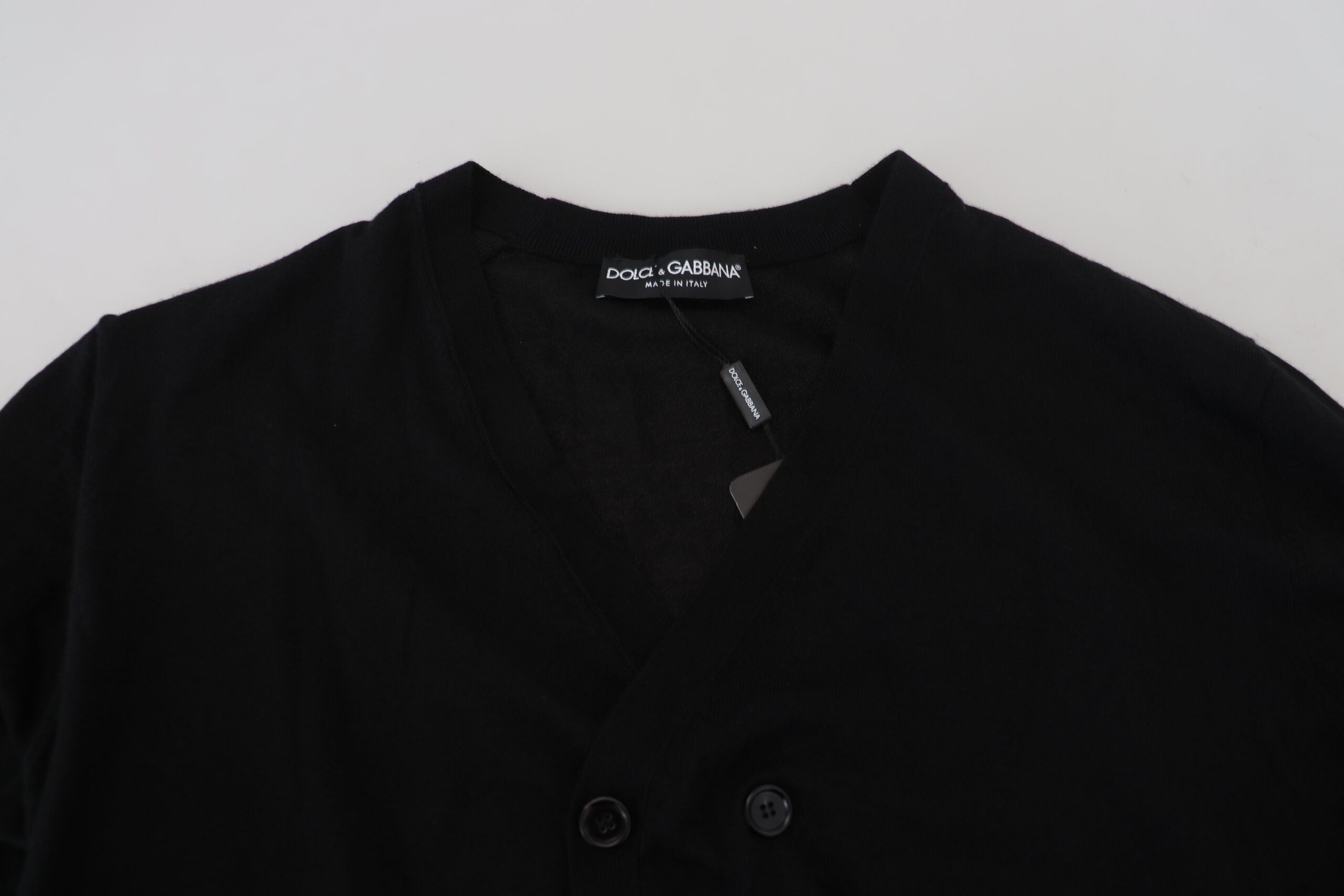 Dolce & Gabbana Black Cashmere Button Down Cardigan Sweater -   -  Dolce & Gabbana.