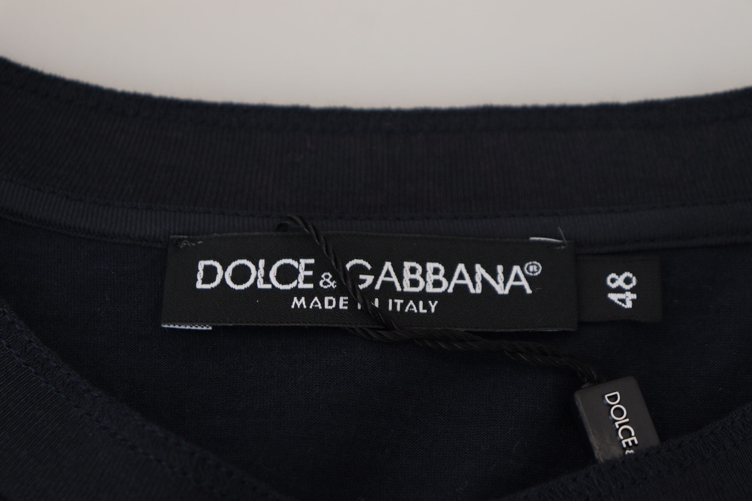 Dolce & Gabbana Blue Cotton Button Crewneck Pullover Sweater -   -  Dolce & Gabbana.