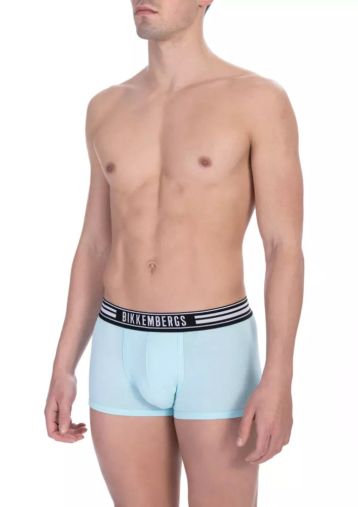 Bikkembergs Light Blue Cotton Men Trunk Boxer Pack -   -  Bikkembergs.