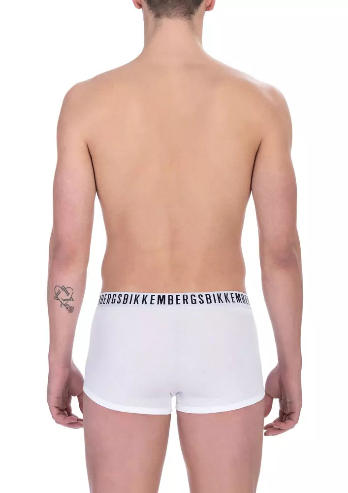 Bikkembergs White Cotton Men Underwear Trunk Duo -   -  Bikkembergs.