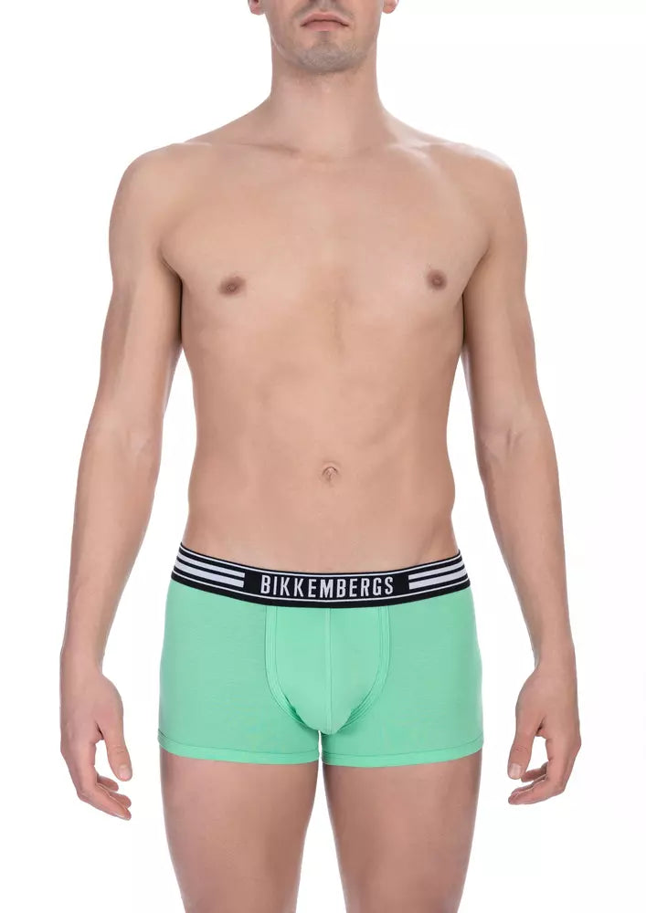 Bikkembergs Green Cotton Men Underwear Trunk Twin Pack -   -  Bikkembergs.