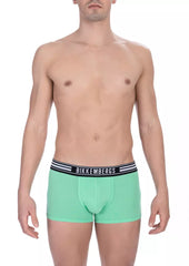 Bikkembergs Green Cotton Men Underwear Trunk Twin Pack -   -  Bikkembergs.