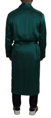 Dolce & Gabbana Green Silk Waist Belt Robe Sleepwear -   -  Dolce & Gabbana.