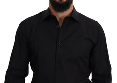 Dolce & Gabbana Black GOLD Cotton Collared Long Sleeve Shirt -   -  Dolce & Gabbana.