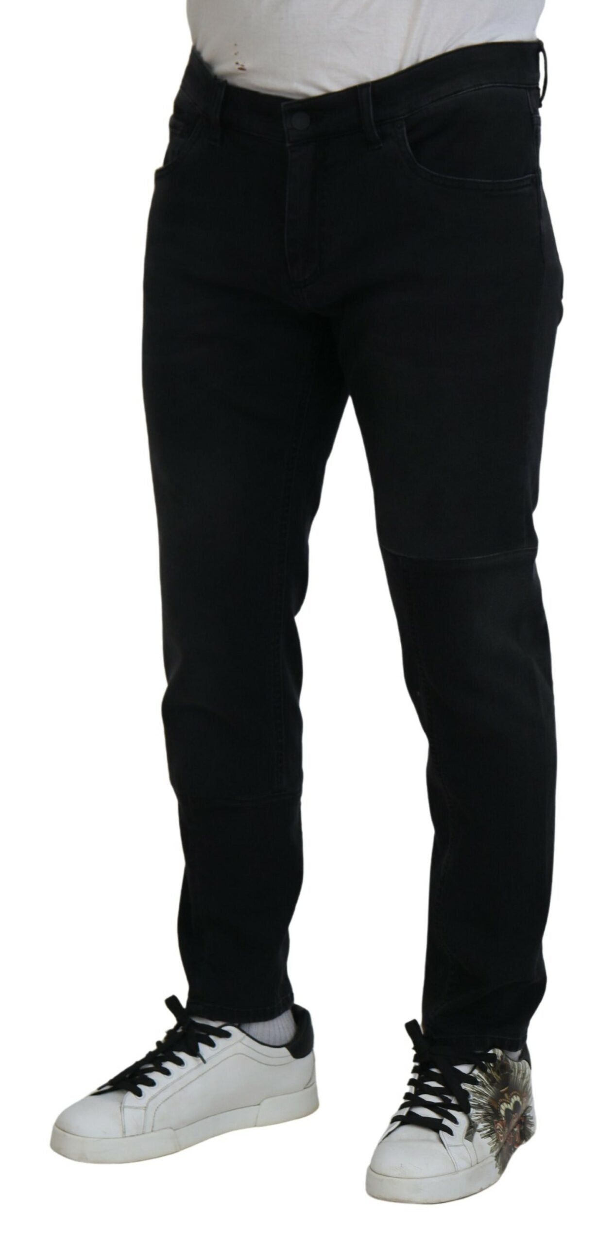 Dolce & Gabbana Black Angel Embroidery Skinny Denim Jeans -   -  Dolce & Gabbana.