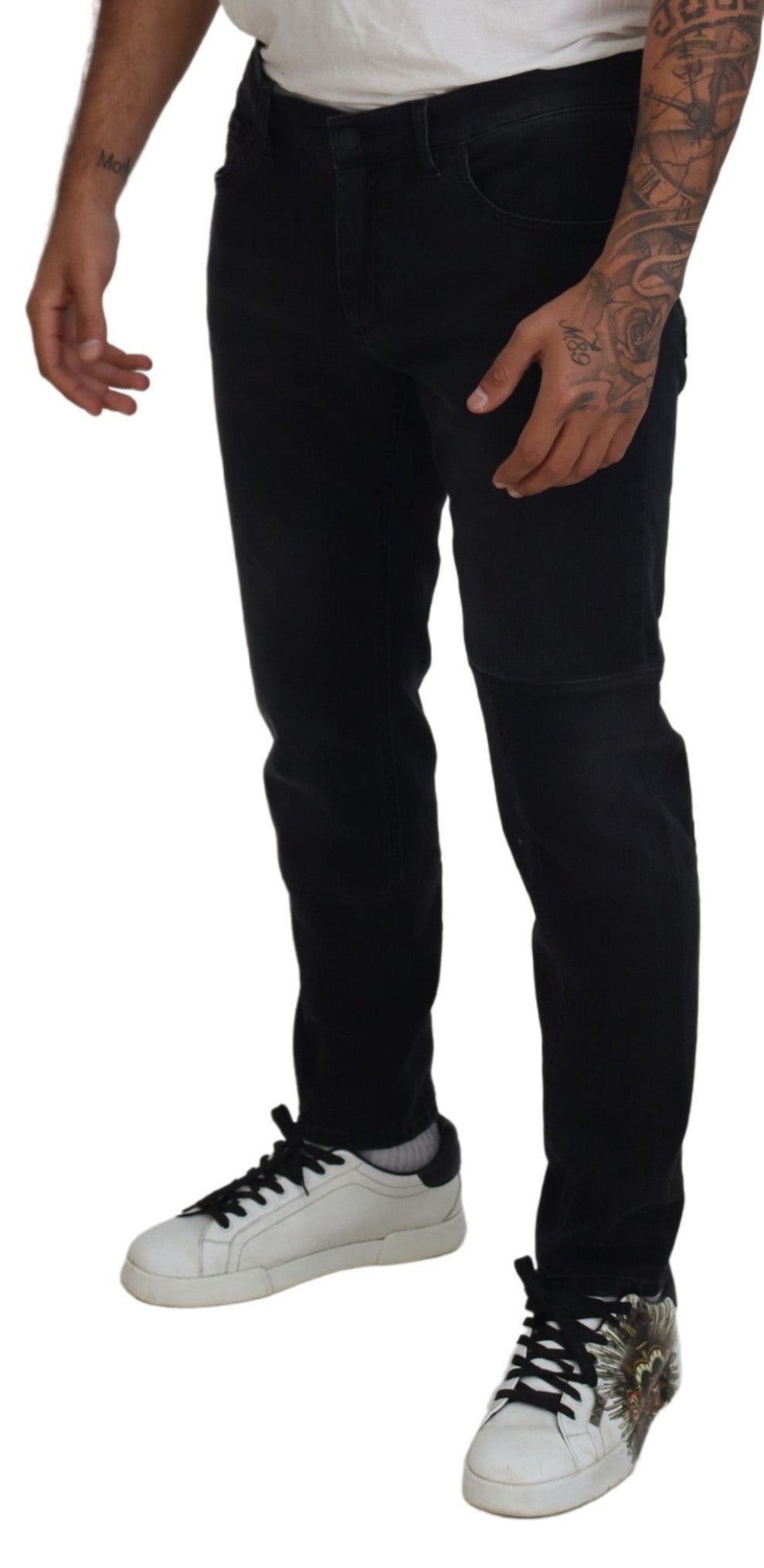 Dolce & Gabbana Black Angel Embroidery Skinny Denim Jeans -   -  Dolce & Gabbana.