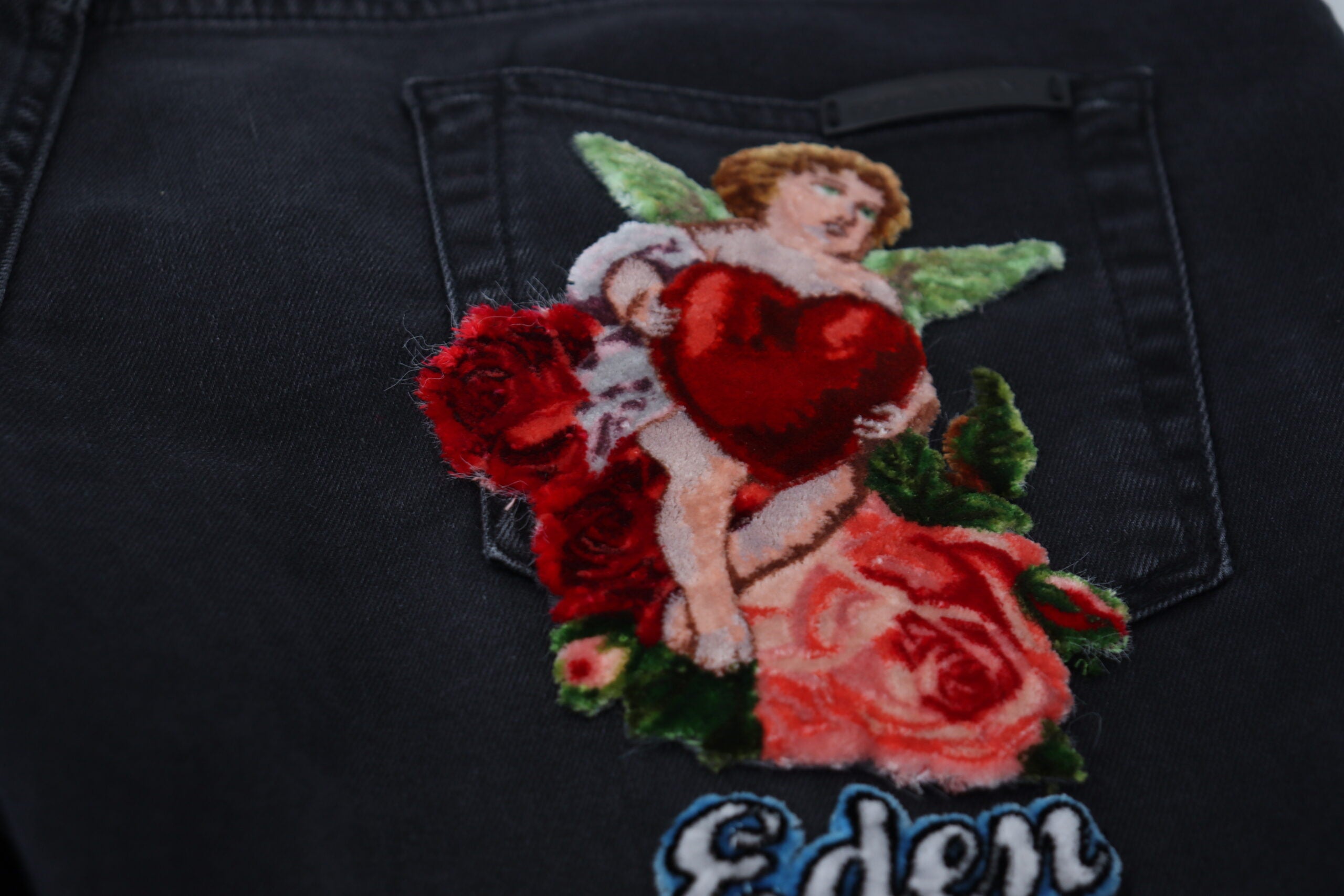 Dolce & Gabbana Black Angel Embroidery Skinny Denim Jeans -   -  Dolce & Gabbana.