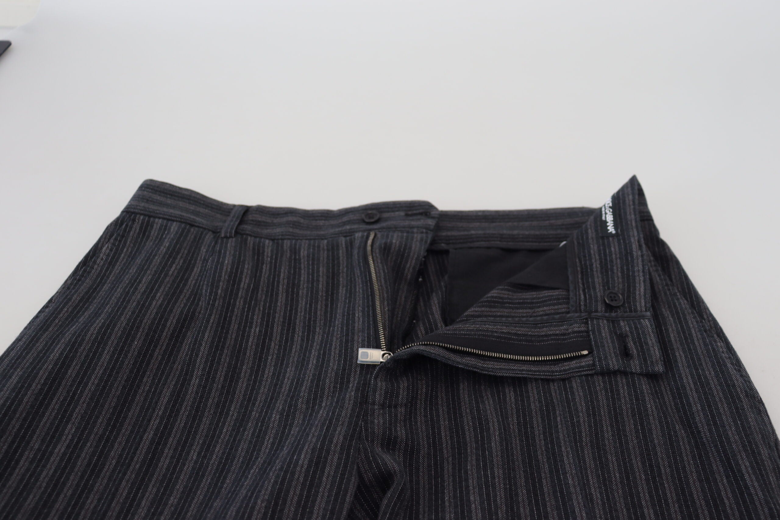 Dolce & Gabbana Dark Gray Stripes Chino Dress Pants -   -  Dolce & Gabbana.