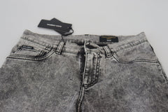 Dolce & Gabbana Grey Washed Cotton Slim Fit Men Denim Jeans -   -  Dolce & Gabbana.