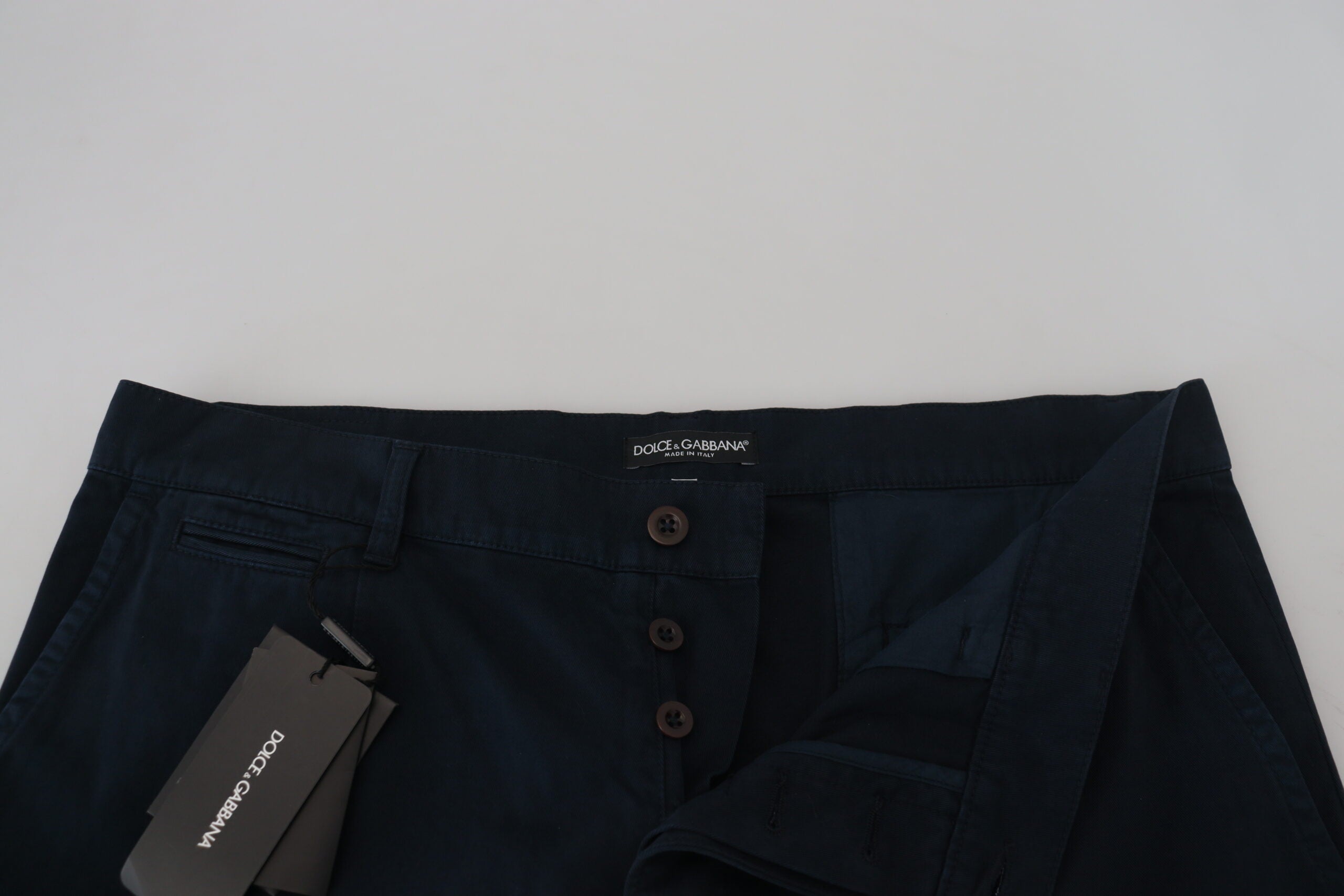 Dolce & Gabbana Blue Cotton Dress Formal Men Pants -   -  Dolce & Gabbana.
