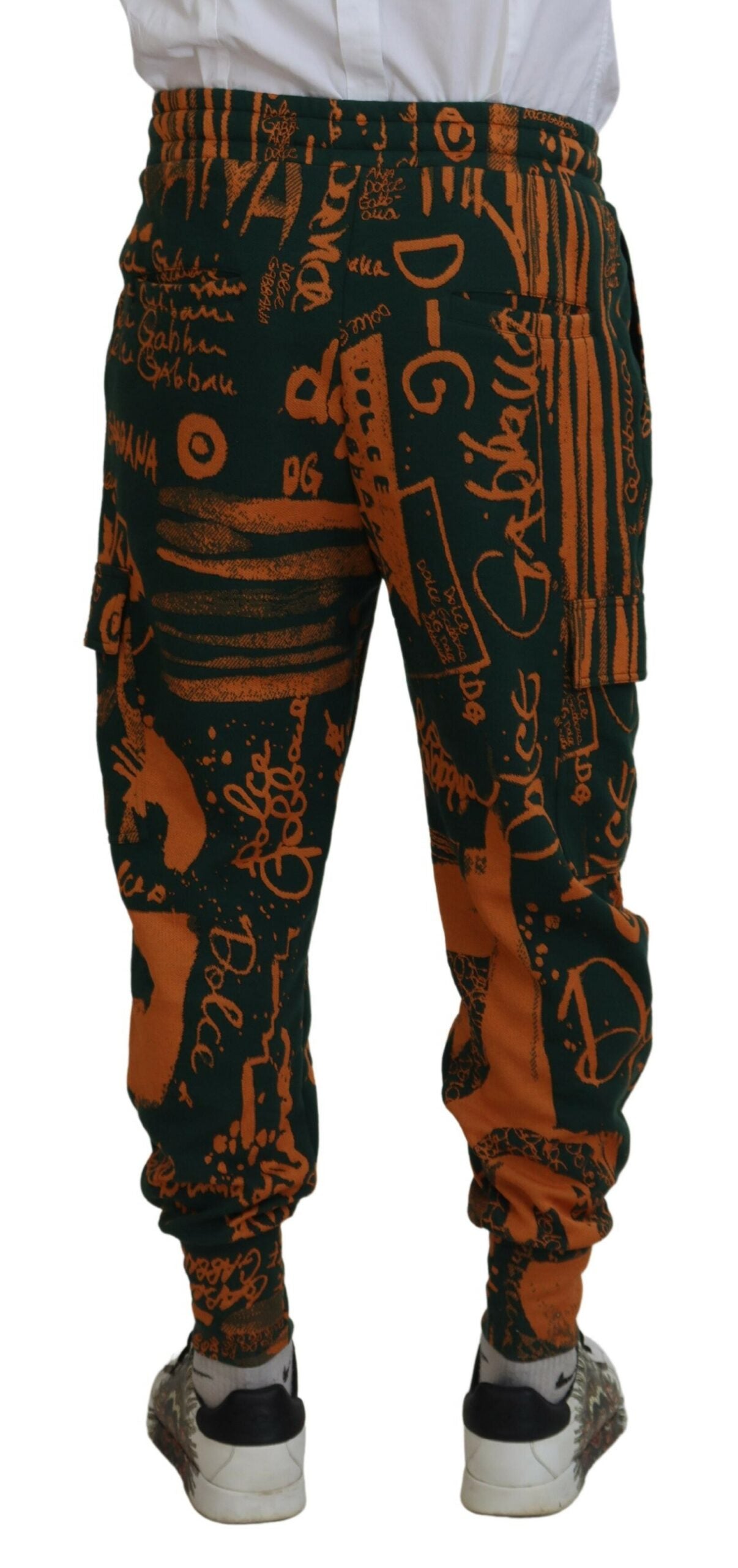 Dolce & Gabbana Multicolor Logo Print Silk Cargo Jogger Pants -   -  Dolce & Gabbana.