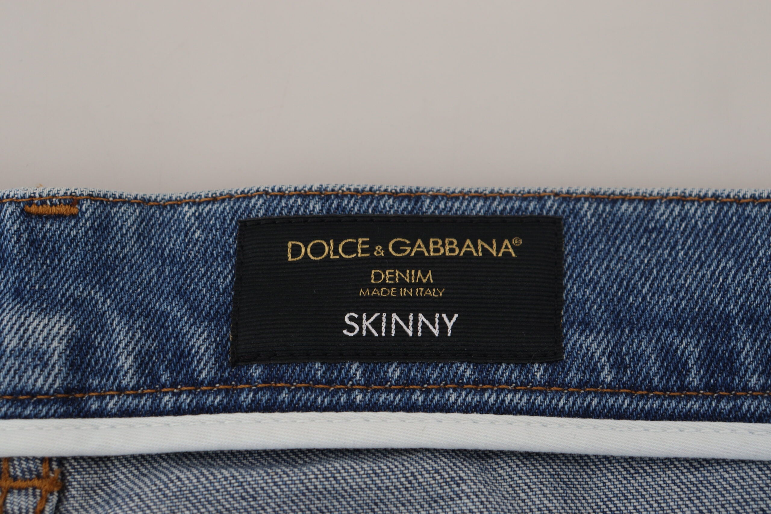 Dolce & Gabbana Blue Washed Skinny Cotton Denim Jeans -   -  Dolce & Gabbana.