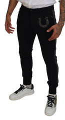 Dolce & Gabbana Black Wool Horseshoe Jogger Pants -   -  Dolce & Gabbana.