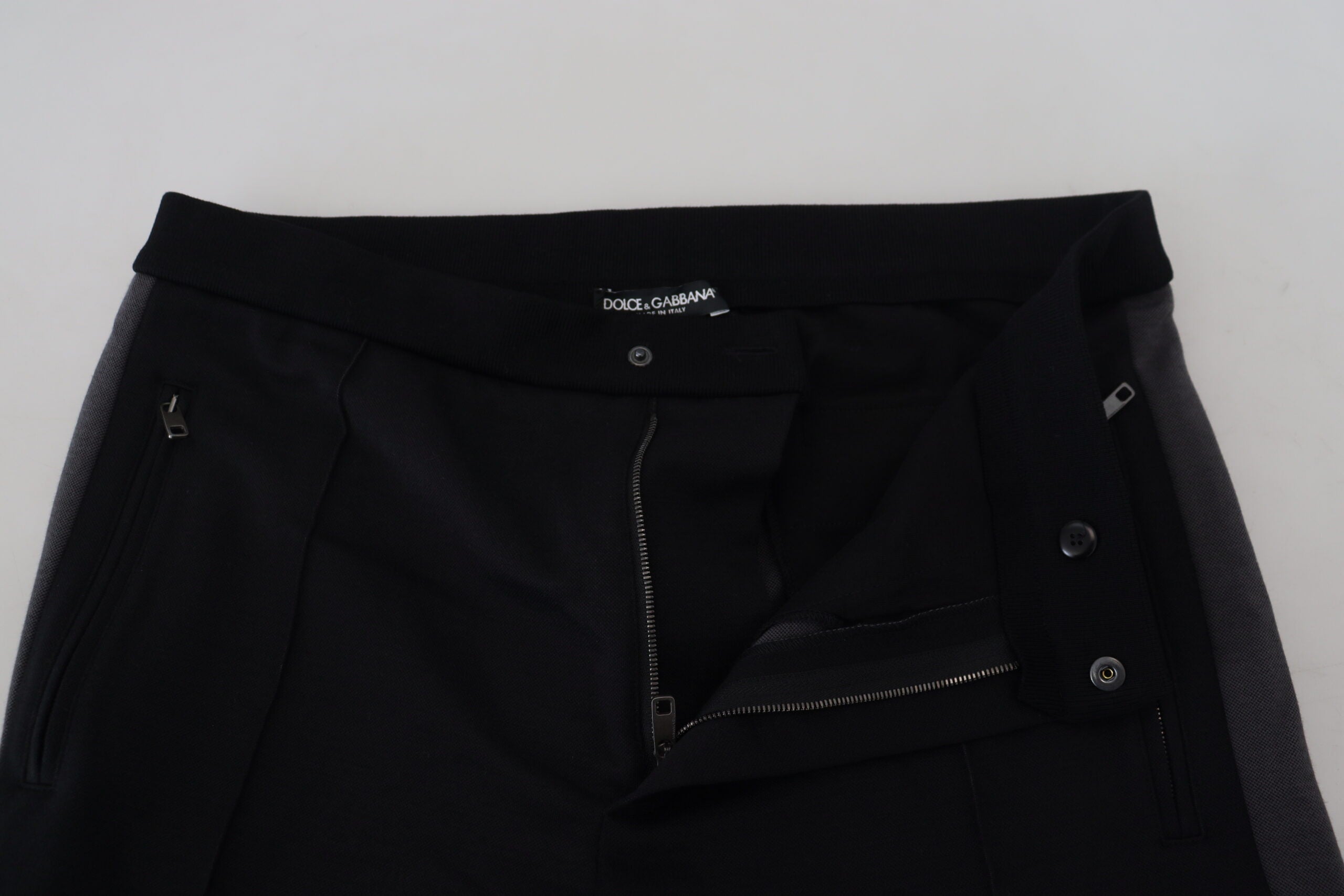 Dolce & Gabbana Black Wool Horseshoe Jogger Pants -   -  Dolce & Gabbana.