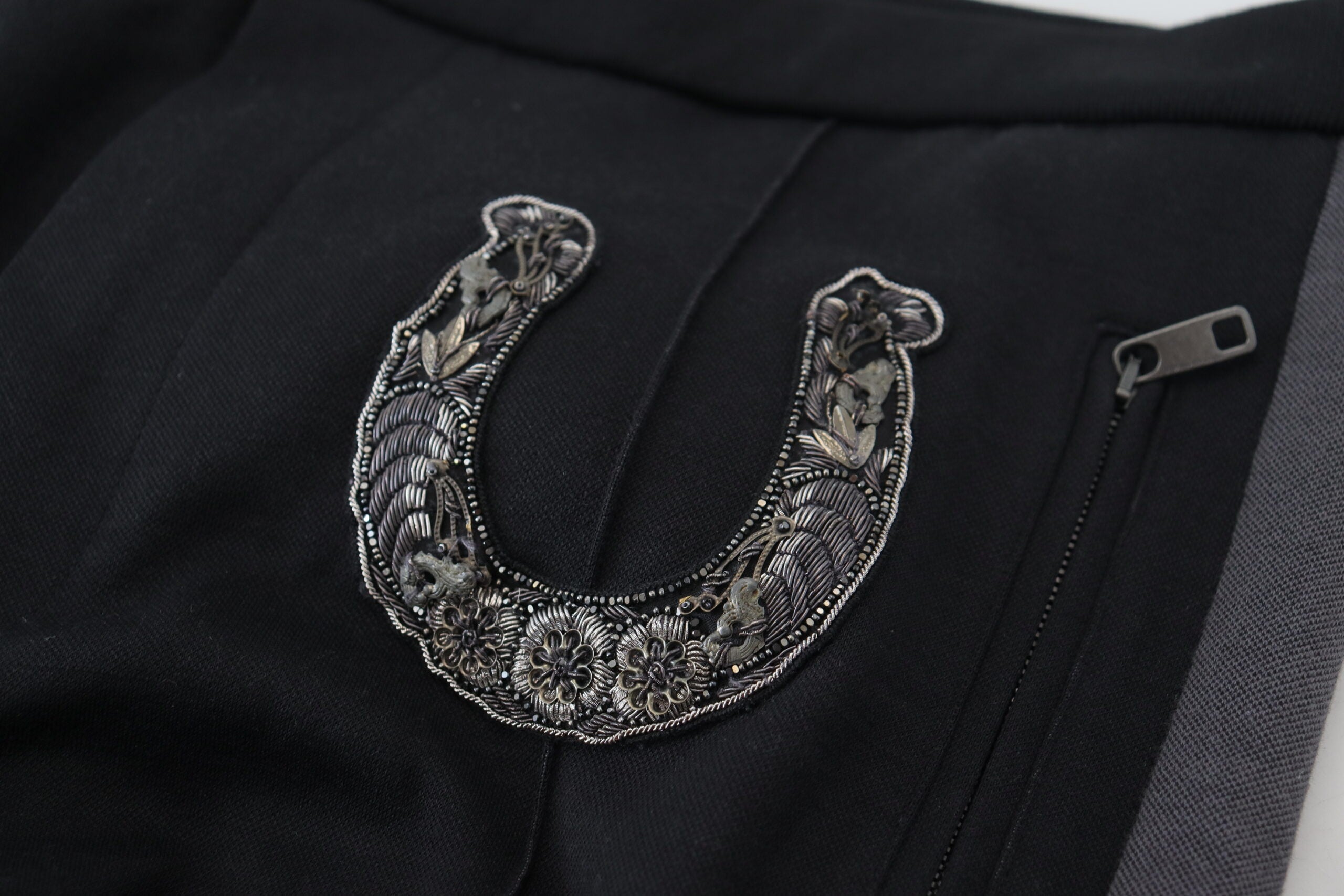 Dolce & Gabbana Black Wool Horseshoe Jogger Pants -   -  Dolce & Gabbana.