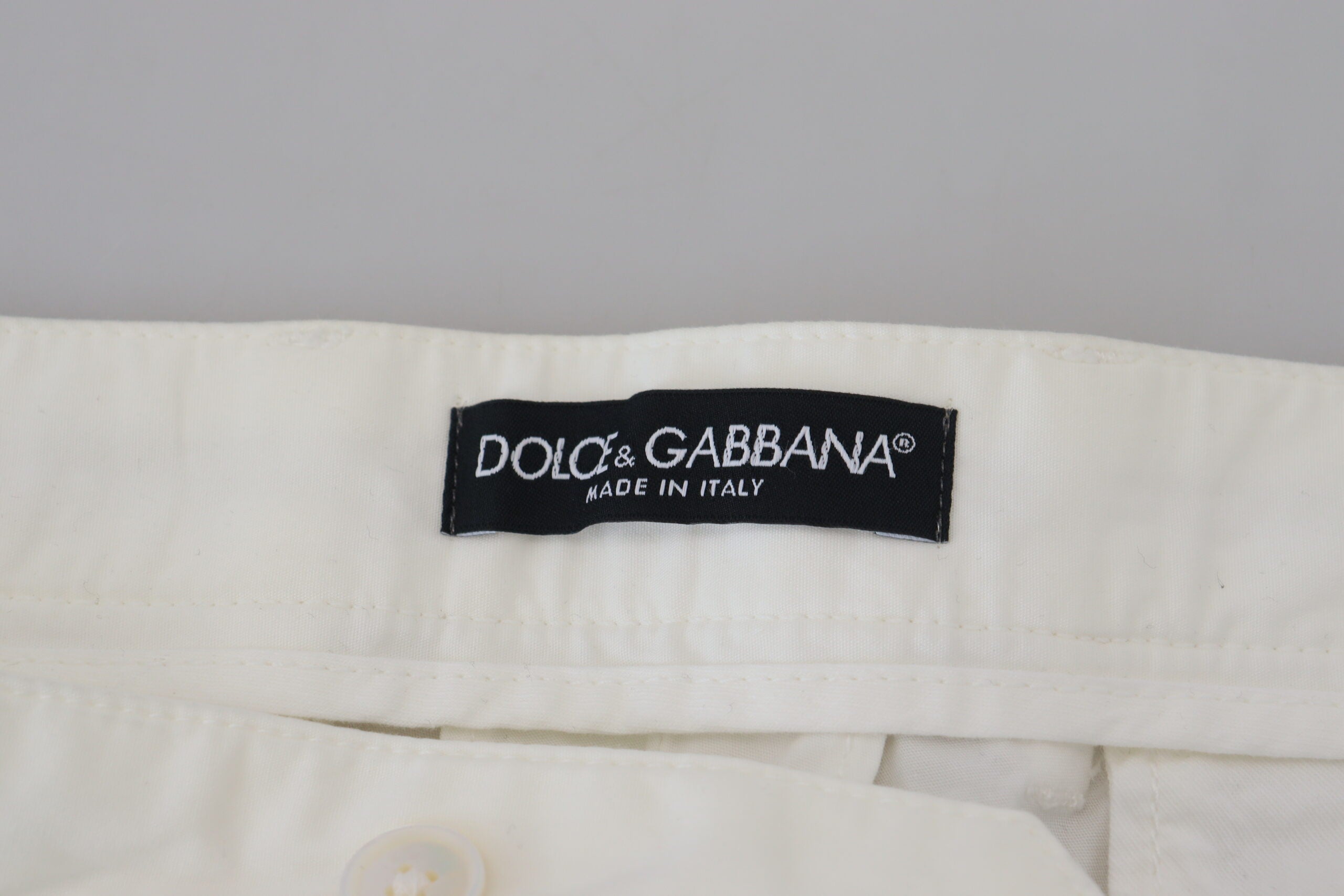 Dolce & Gabbana White Cotton Skinny Chino Pants -   -  Dolce & Gabbana.