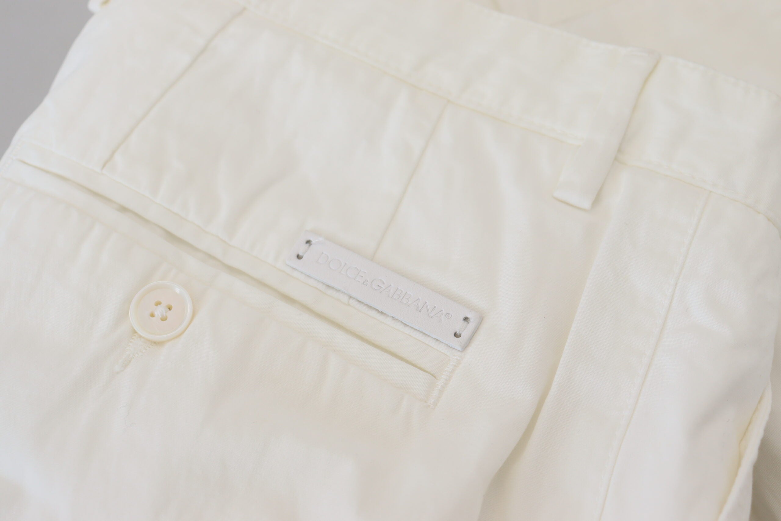 Dolce & Gabbana White Cotton Skinny Chino Pants -   -  Dolce & Gabbana.