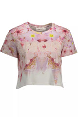 Desigual Chic Pink Embroidered Cotton Tee -   -  Desigual.