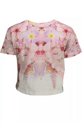 Desigual Chic Pink Embroidered Cotton Tee -   -  Desigual.