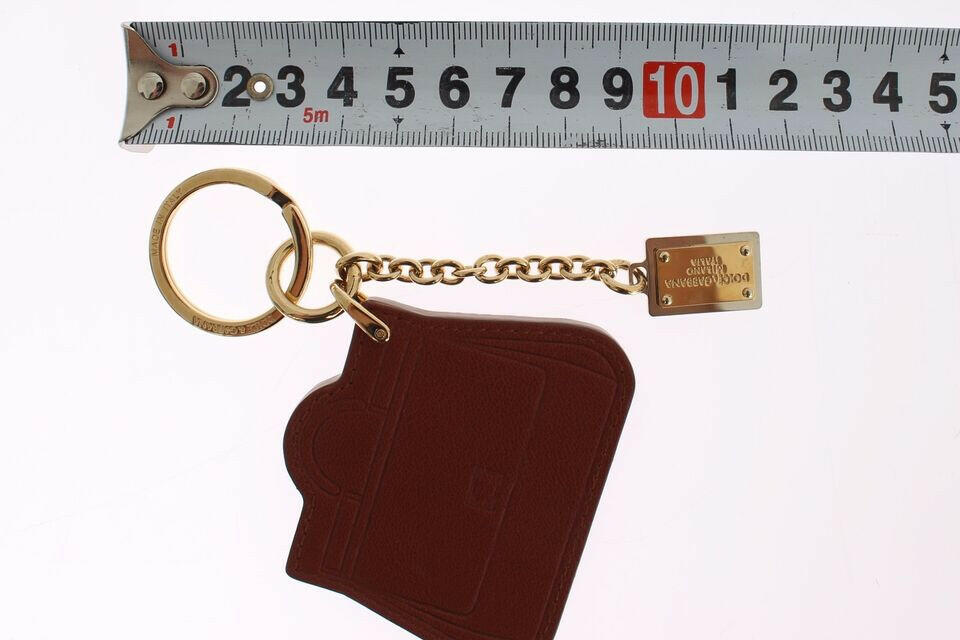 Dolce & Gabbana Brown Leather Miss SICILY Gold Finder Chain Keychain -  Men´s Keychains -  Dolce & Gabbana.