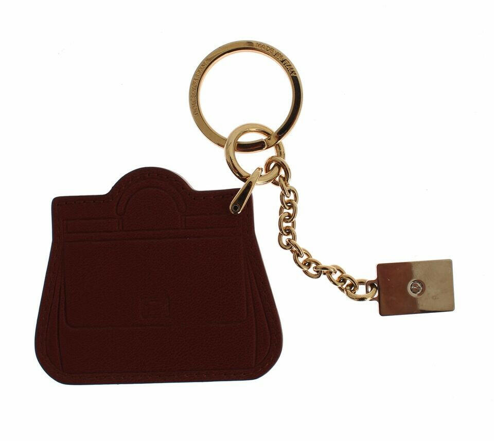 Dolce & Gabbana Brown Leather Miss SICILY Gold Finder Chain Keychain -  Men´s Keychains -  Dolce & Gabbana.